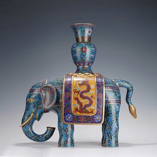 Cloisonne  enamel elephant ornament
