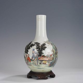Multi-colored 'FIGURE STORY' vase