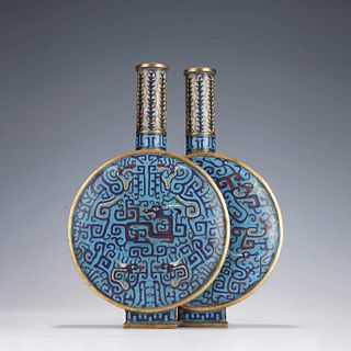 
Cloisonne  enamel conjoined vase, Qing Dynasty