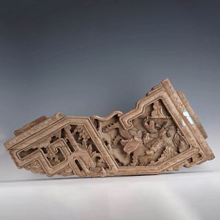 Carved camphorwood figure board, Qing Dynasty