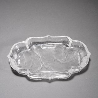 Carved crystal  brush washer, Qing Dynasty 