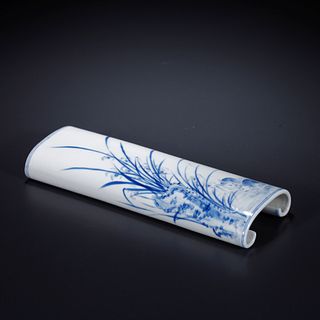 Blue and White Orchid Arm Rest