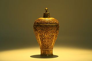 A Gilt Bronze Meiping Vase