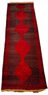 Vintage Persian Hand Woven Wool Runner Rug