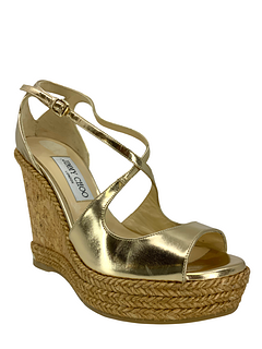 JIMMY CHOO Dakota Wedge Espadrille Wedge Sandals Size 7.5