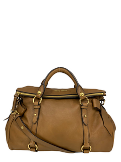 MIU MIU Leather Foldover Bow Satchel Bag