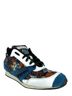 Balenciaga Floral Fabric Suede Calfskin Sneakers Size 8