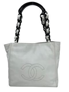 CHANEL Vintage Lambskin Resin Chain Tote Bag