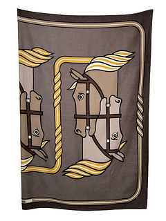Hermes Limited Edition Quadridge Cashmere Throw Blanket