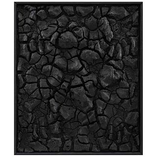 BEATRIZ ZAMORA, El negro # 2641, Firmada y fechada 2003 al reverso, Mixta sobre madera, 61.5 x 52 cm, PROPIEDAD DE MORTON PRÉSTAMOS