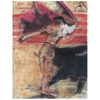 CARMEN PARRA, Torero, Firmado y fechado 94, Pastel sobre papel, 60 x 46 cm, Con constancia