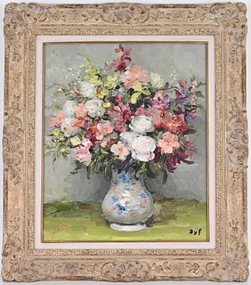Marcel Dyf (1899 - 1985) "Roses et Godetias"