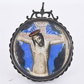 Early Antique Miniature Portrait of Christ