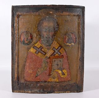 Antique Russian Icon St. John Chrysostom