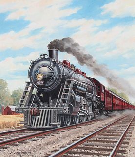 J Craig Thorpe (B. 1948) "Illinois Locomotive" Oil