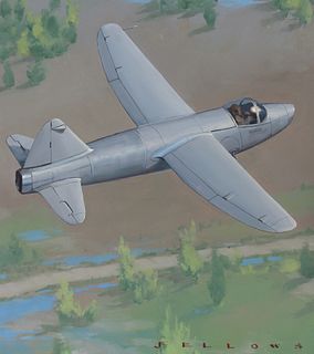 Jack Fellows (B. 1941) "1939 Heinkel He 178" Oil