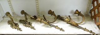 (2) Pairs of Bronze & Brass Wall Sconces.