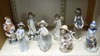 (8) Lladro Porcelain Figures.