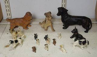 Group of Cast Metal Dog Figures and Miniatures.