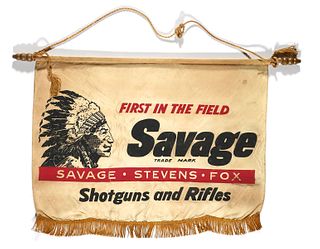 Vintage SAVAGE Firearms Advertising Banner
