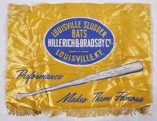 1950s LOUISVILLE SLUGGER Advertising Banner