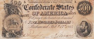 1864 CONFEDERATE $500 Bill