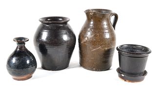 Four 19C Earthenware Pottery Vessels
