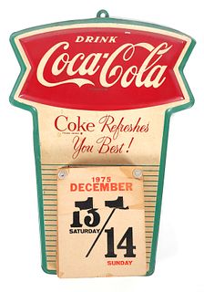 1959 COCA COLA Fishtail Tin Calendar