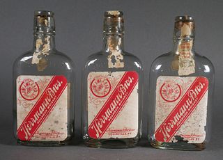 (3) Pre-Prohibition BOURBON WHISKEY Flasks