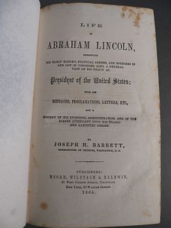 Book: LIFE OF LINCOLN (1865) by Barrett
