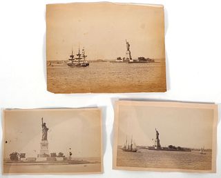 (3) Albumen Photos, Statue of Liberty, 19th C