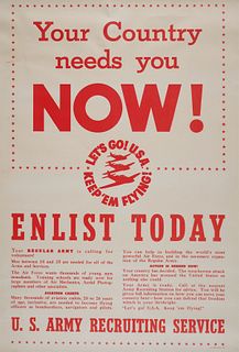 WWII Era US Army Recruitment Poster