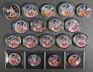 (18) 1999-2000 U.S. Silver Eagle Coins