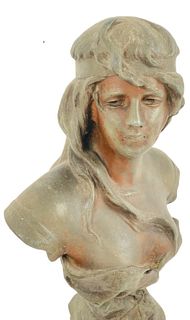 'Atala' bust in bronze patinated metal