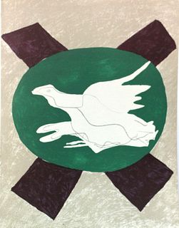 Georges Braque - Oiuseau sur fond de "X"