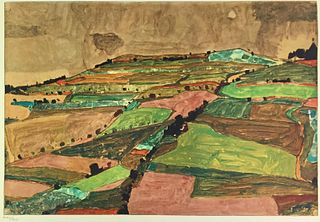 Egon Schiele (After) - Hill near Krumau (Gewitterberg)