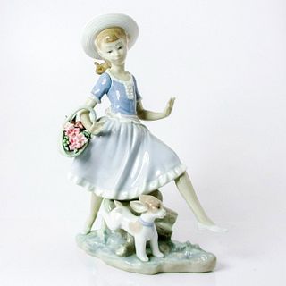 Country Lass With Dog 1004920 - Lladro Porcelain Figurine