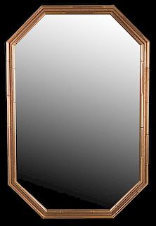 Octagonal Gilded Bamboo Style Mirror