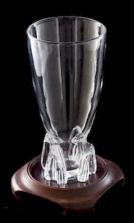 Steuben Crystal Vase w/ Stand