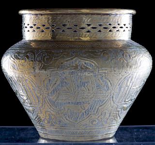 Middle Eastern Brass Cachepot