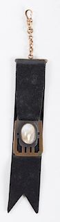 Leather Watch Fob w/ Mabe Pearl