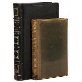19th Century Gilt Vols (2)., incl. Robinson Crusoe.