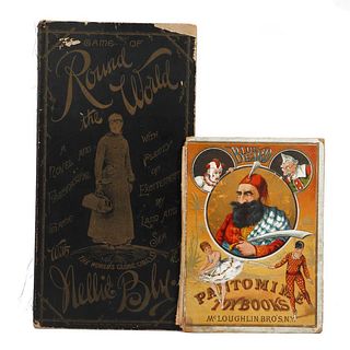 VICTORIAN GAME BOARD AND CHILDREN'S BOOK.