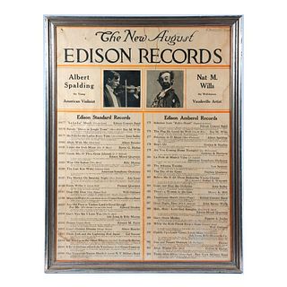 EDISON RECORDS ADVERTISEMENT POSTER.