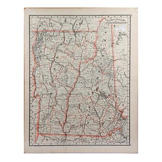 RAILROAD & TOWNSHIP MAP: VERMONT/NEW HAMPSHIRE.