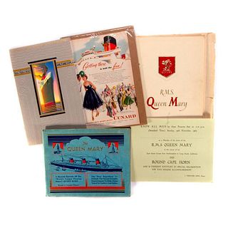 GROUP OF CUNARD LINES/QUEEN MARY EPHEMERA.