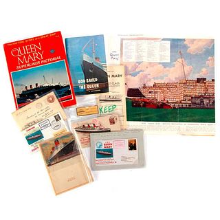 GROUP OF CUNARD LINES/QUEEN MARY EPHEMERA.