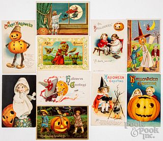 Ten Halloween embossed postcards