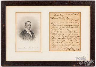 Signed handwritten James Buchanan letter