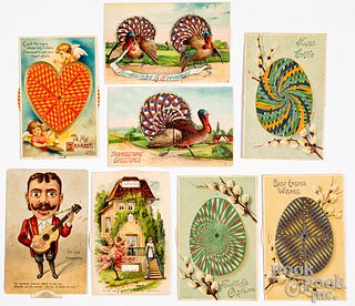 Eight mechanical holiday postcards